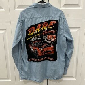 D.A.R.E Custom Handmade Upcycled Denim Shirt